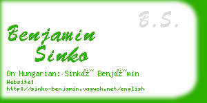 benjamin sinko business card